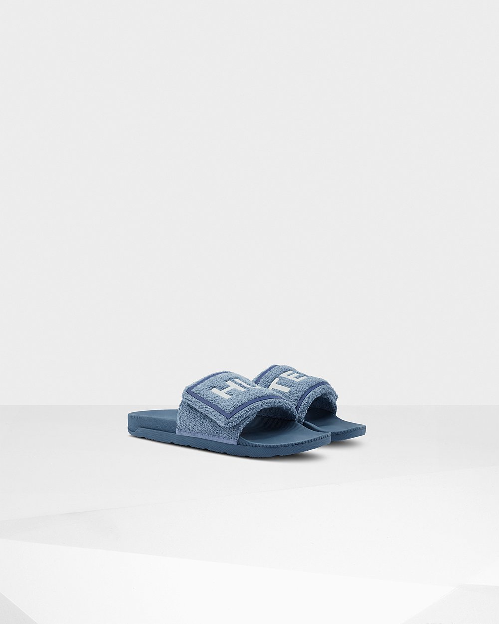 Men Hunter Original Terry Towelling Logo Adjustable | Slides Blue | NZ-56720-LWEY